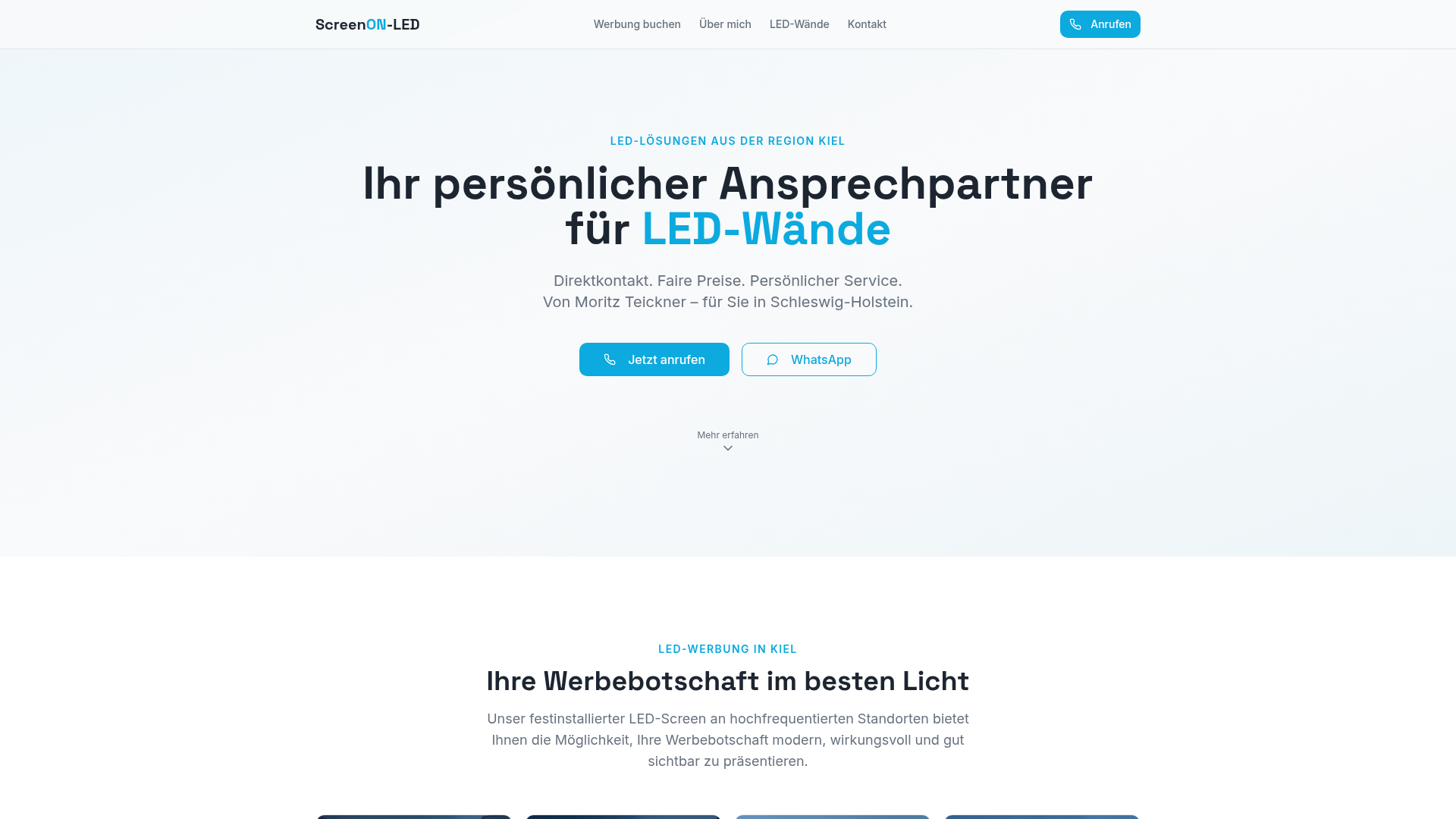 Website-Vorschau Screen on LED